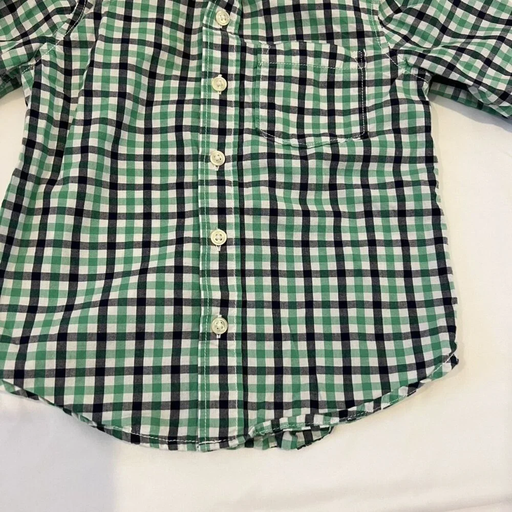 Gap Green Plaid Button Down Shirt Size 4